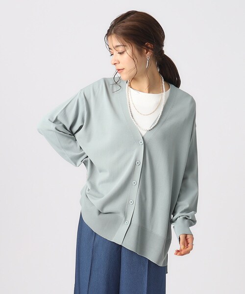 SHOO・LA・RUE（シューラルー）の「◆【洗える/体型カバー/UV】ゆるポンチョ風カーディガン（カーディガン/ボレロ・レディース・ナチュラル/グリーン系/ブラック/イエロー系その他・00）」の9枚目の写真