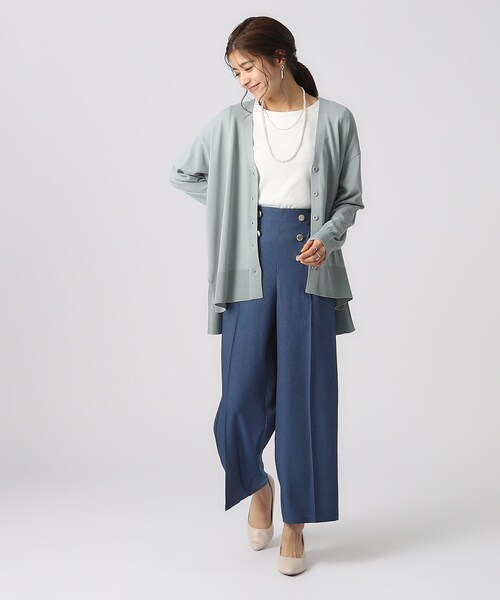 SHOO・LA・RUE（シューラルー）の「◆【洗える/体型カバー/UV】ゆるポンチョ風カーディガン（カーディガン/ボレロ・レディース・ナチュラル/グリーン系/ブラック/イエロー系その他・00）」の11枚目の写真