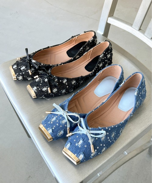 Olu.（オルドット）の「スクエアトゥデニムパンプス（パンプス・レディース・ダークブルー/ライトブルー・39/37/35）」の3枚目の写真