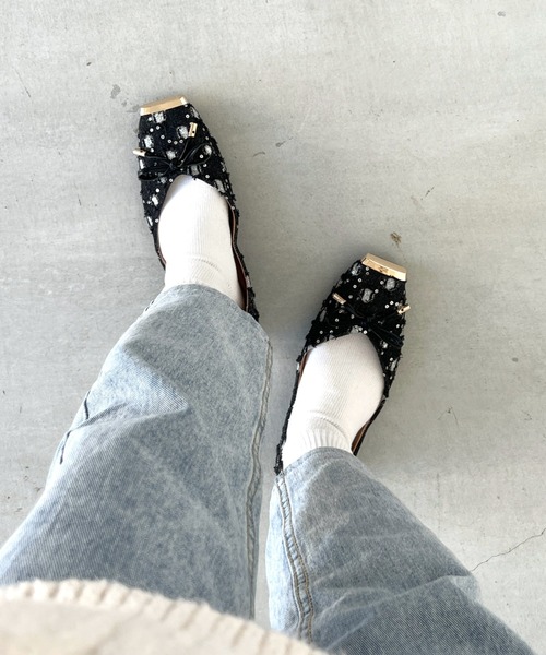 Olu.（オルドット）の「スクエアトゥデニムパンプス（パンプス・レディース・ダークブルー/ライトブルー・39/37/35）」の14枚目の写真