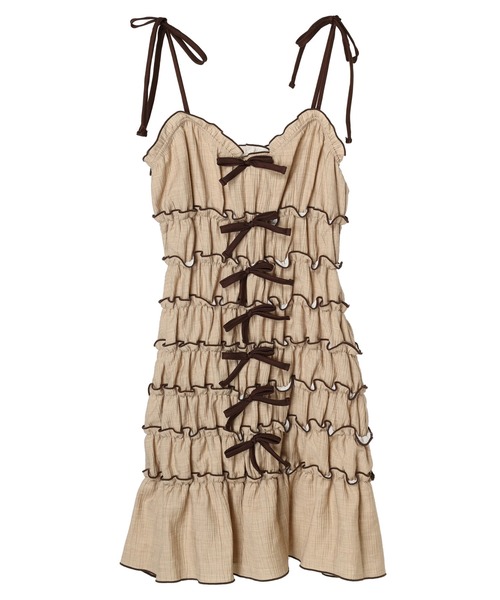 DURAS（デュラス）の「Ribboned dress（ワンピース・レディース・ホワイト/グレー/ベージュ・FREE）」の4枚目の写真