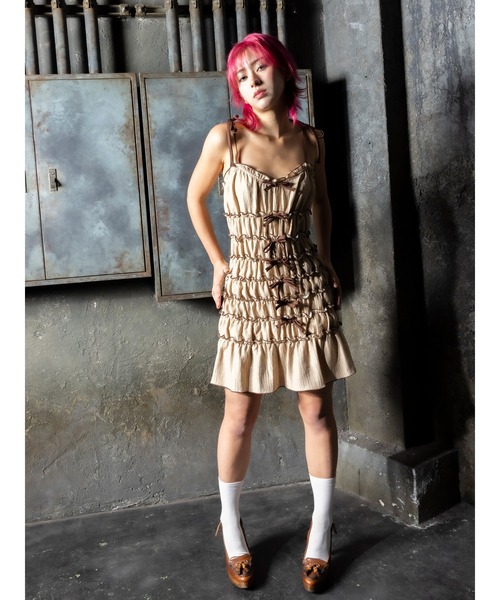 DURAS（デュラス）の「Ribboned dress（ワンピース・レディース・ホワイト/グレー/ベージュ・FREE）」の6枚目の写真