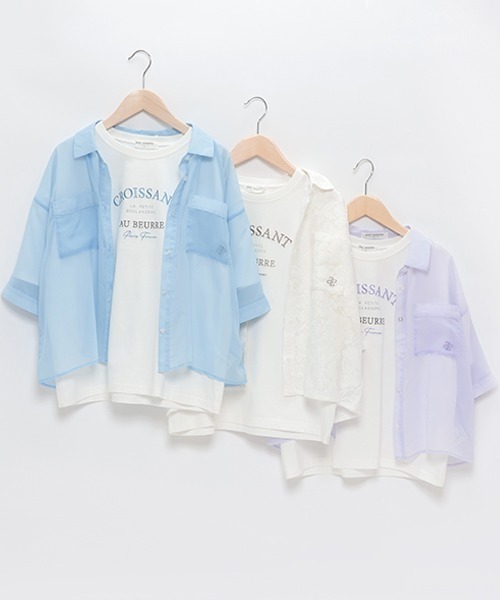pom ponette junior（ポンポネットジュニア）の「半袖シアーシャツ+