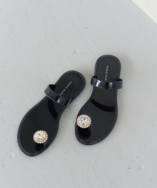 IENA(イエナ)の「FABIO RUSCONI/ファビオルスコーニ 別注 フラワービジュー PVCサンダル(サンダル・レディース・ブラック・36/38/37)」の9枚目の写真