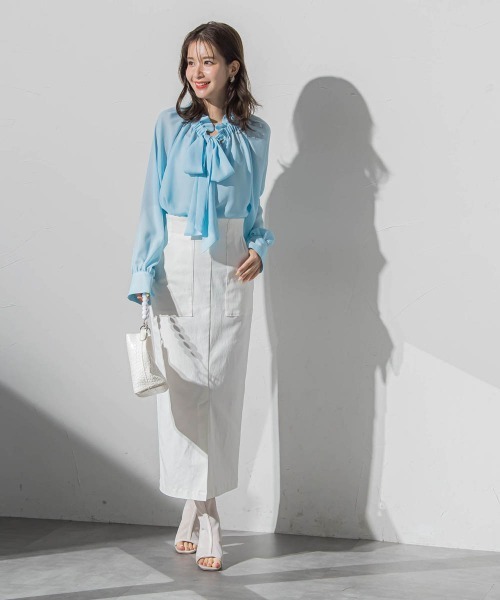 VICKY(ビッキー)の「【ストレスフリーな履き心地】ハイテンションスカート《手洗い可能》(スカート・レディース・ホワイト/ダークネイビー/イエロー/ブラック・M)」の16枚目の写真