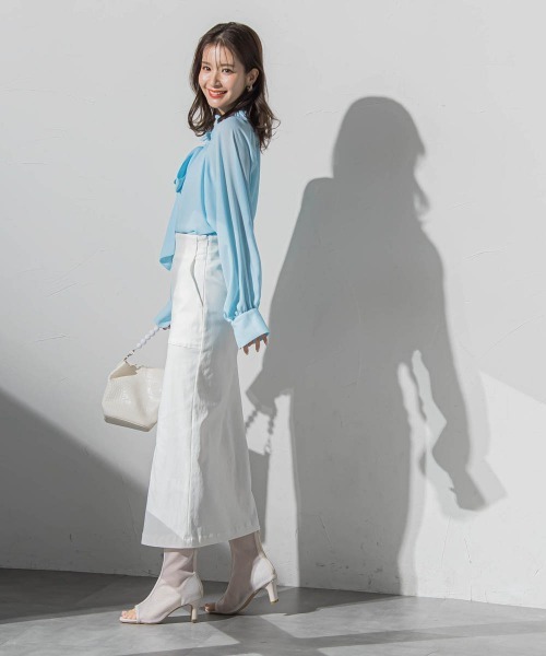 VICKY(ビッキー)の「【ストレスフリーな履き心地】ハイテンションスカート《手洗い可能》(スカート・レディース・ホワイト/ダークネイビー/イエロー/ブラック・M)」の17枚目の写真