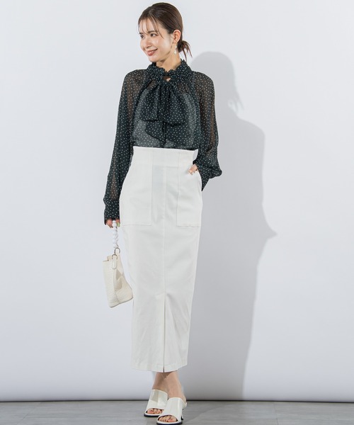 VICKY(ビッキー)の「【ストレスフリーな履き心地】ハイテンションスカート《手洗い可能》(スカート・レディース・ホワイト/ダークネイビー/イエロー/ブラック・M)」の9枚目の写真