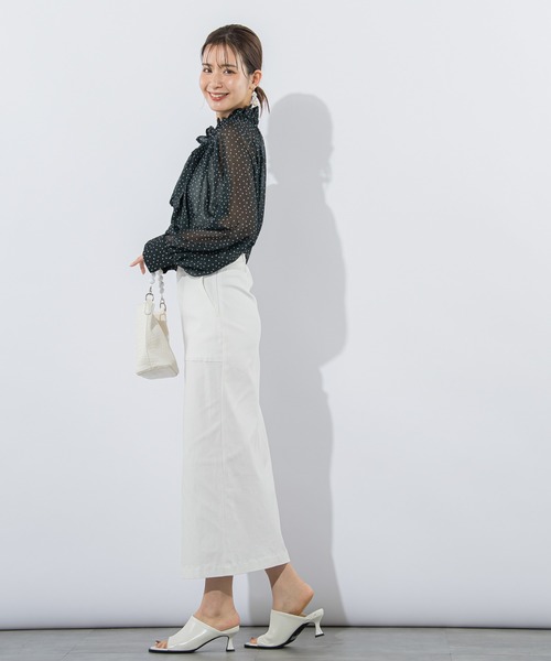 VICKY(ビッキー)の「【ストレスフリーな履き心地】ハイテンションスカート《手洗い可能》(スカート・レディース・ホワイト/ダークネイビー/イエロー/ブラック・M)」の10枚目の写真