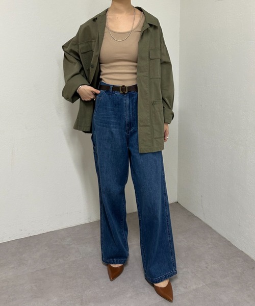 SHENERY（シーナリー）の「リブタンクトップ（タンクトップ・レディース・ブラック/オフホワイト/グレー/ピンク/モカ/ネイビー・FREE）」の7枚目の写真