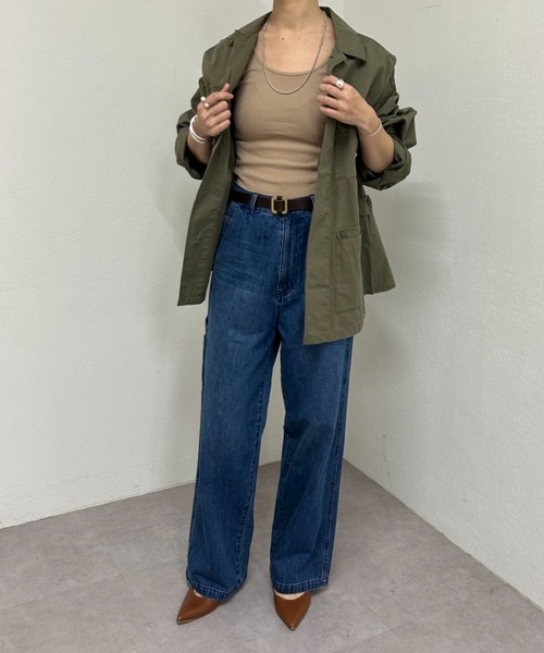 SHENERY（シーナリー）の「リブタンクトップ（タンクトップ・レディース・ブラック/オフホワイト/グレー/ピンク/モカ/ネイビー・FREE）」の9枚目の写真