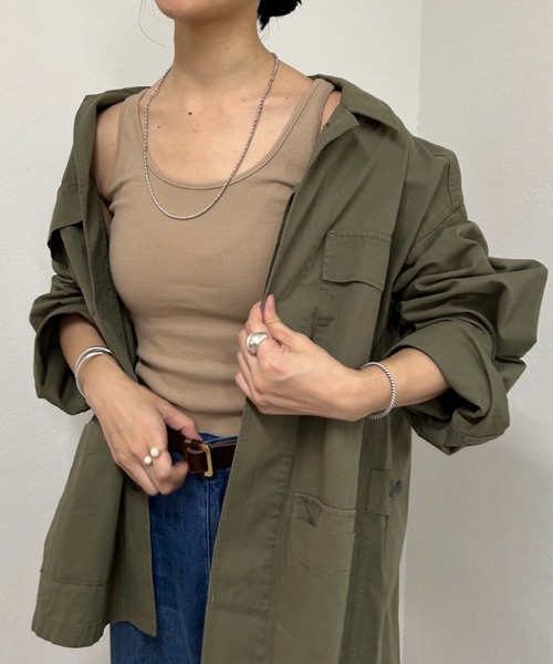 SHENERY（シーナリー）の「リブタンクトップ（タンクトップ・レディース・ブラック/オフホワイト/グレー/ピンク/モカ/ネイビー・FREE）」の11枚目の写真