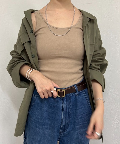 SHENERY（シーナリー）の「リブタンクトップ（タンクトップ・レディース・ブラック/オフホワイト/グレー/ピンク/モカ/ネイビー・FREE）」の14枚目の写真