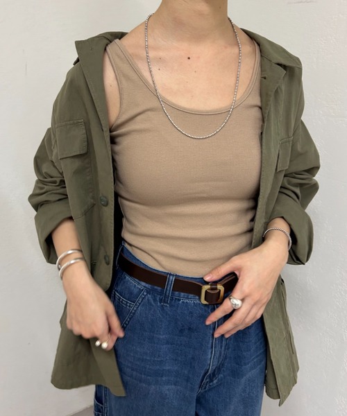 SHENERY（シーナリー）の「リブタンクトップ（タンクトップ・レディース・ブラック/オフホワイト/グレー/ピンク/モカ/ネイビー・FREE）」の15枚目の写真