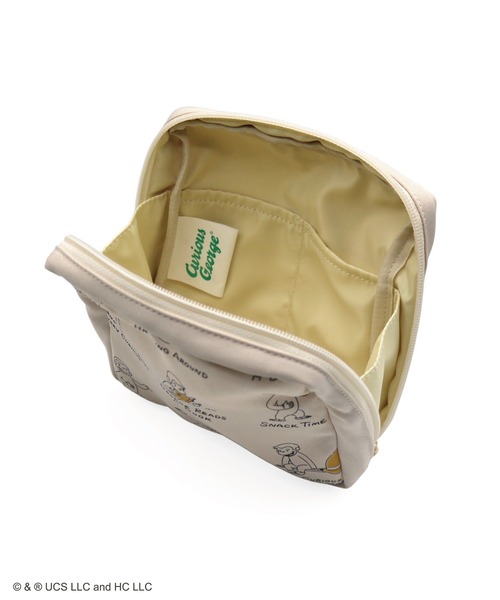 ACCOMMODE（アコモデ）の「【365Curious 】おさるのジョージ　パターンスクエアポーチ（ポーチ・レディース・アイボリー/ベージュ・FREE）」の6枚目の写真