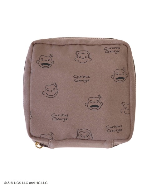 ACCOMMODE（アコモデ）の「【365Curious 】おさるのジョージ　パターンスクエアポーチ（ポーチ・レディース・アイボリー/ベージュ・FREE）」の7枚目の写真