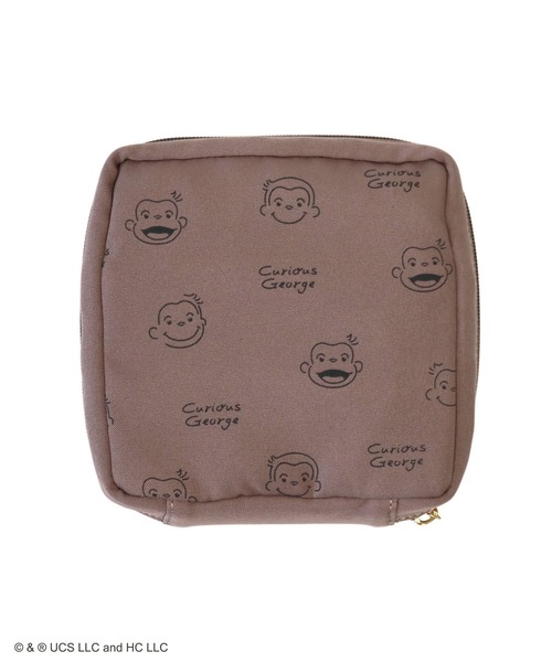 ACCOMMODE（アコモデ）の「【365Curious 】おさるのジョージ　パターンスクエアポーチ（ポーチ・レディース・アイボリー/ベージュ・FREE）」の8枚目の写真