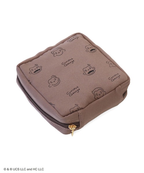 ACCOMMODE（アコモデ）の「【365Curious 】おさるのジョージ　パターンスクエアポーチ（ポーチ・レディース・アイボリー/ベージュ・FREE）」の9枚目の写真