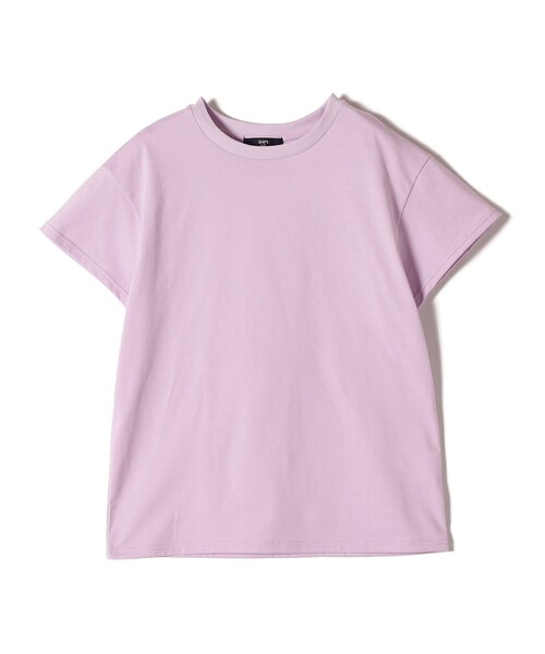 SHIPS Colors(シップス カラーズ)の「SHIPS Colors:天竺 ショートスリーブ ベーシック TEE◇(Tシャツ/カットソー・レディース・ブラック/オフホワイト/ライトグリーン/ラベンダー・ONE SIZE)」の4枚目の写真