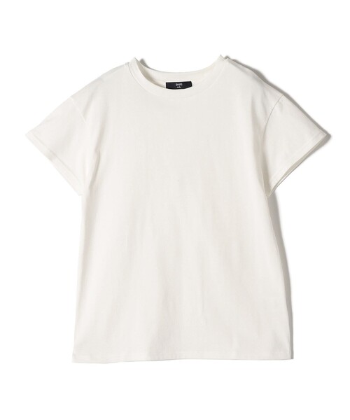 SHIPS Colors(シップス カラーズ)の「SHIPS Colors:天竺 ショートスリーブ ベーシック TEE◇(Tシャツ/カットソー・レディース・ブラック/オフホワイト/ライトグリーン/ラベンダー・ONE SIZE)」の2枚目の写真
