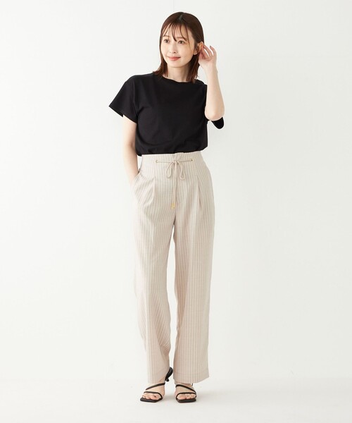 SHIPS Colors(シップス カラーズ)の「SHIPS Colors:天竺 ショートスリーブ ベーシック TEE◇(Tシャツ/カットソー・レディース・ブラック/オフホワイト/ライトグリーン/ラベンダー・ONE SIZE)」の21枚目の写真