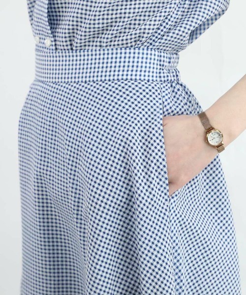 F i.n.t（フィント）の「サッカーギンガムフレアースカート/fint（スカート・レディース・ブラック×ホワイト/ホワイト×ブルー・FREE）」の22枚目の写真