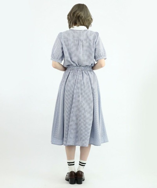 F i.n.t（フィント）の「サッカーギンガムフレアースカート/fint（スカート・レディース・ブラック×ホワイト/ホワイト×ブルー・FREE）」の3枚目の写真