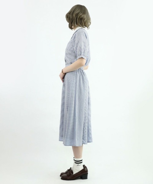 F i.n.t（フィント）の「サッカーギンガムフレアースカート/fint（スカート・レディース・ブラック×ホワイト/ホワイト×ブルー・FREE）」の4枚目の写真