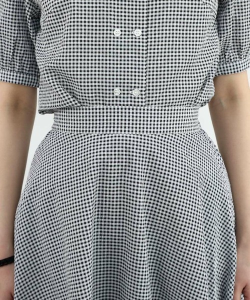 F i.n.t（フィント）の「サッカーギンガムフレアースカート/fint（スカート・レディース・ブラック×ホワイト/ホワイト×ブルー・FREE）」の7枚目の写真