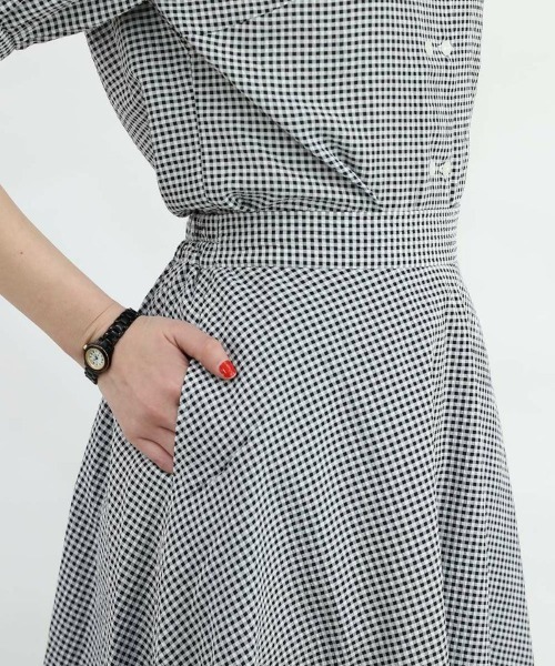 F i.n.t（フィント）の「サッカーギンガムフレアースカート/fint（スカート・レディース・ブラック×ホワイト/ホワイト×ブルー・FREE）」の8枚目の写真