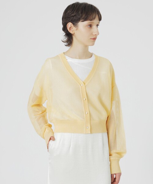 LOVELESS（ラブレス）の「【ドラマ着用商品】メッシュニットカーディガン（カーディガン/ボレロ・レディース・ライトイエロー/オフホワイト/ピンク/ブラック/グリーン系その他3・36）」の4枚目の写真