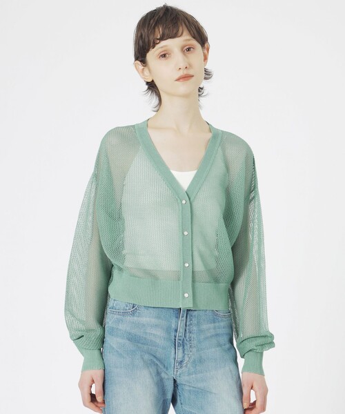 LOVELESS（ラブレス）の「【ドラマ着用商品】メッシュニットカーディガン（カーディガン/ボレロ・レディース・ライトイエロー/オフホワイト/ピンク/ブラック/グリーン系その他3・36）」の3枚目の写真