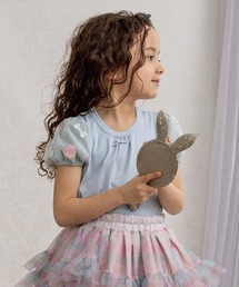 お花とリボンのパフスリーブトップ(80-130cm)