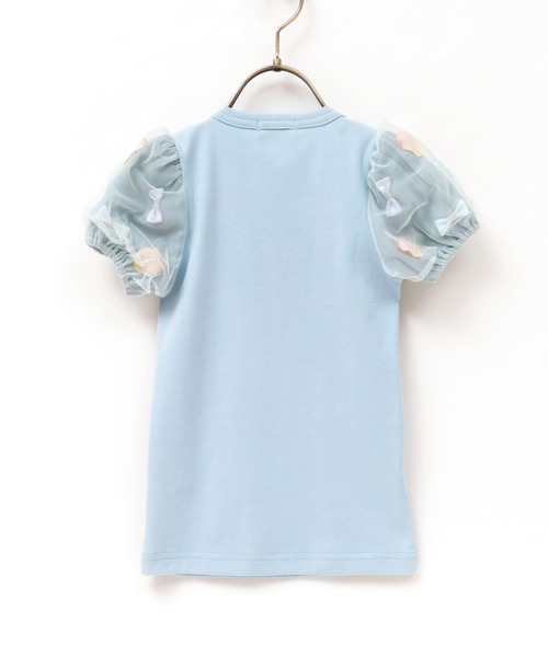 panpantutu（パンパンチュチュ）の「お花とリボンのパフスリーブトップ(80-130cm)（Tシャツ/カットソー・キッズ・ラベンダー/ピンクベージュ/ライトブルー/ネイビー・100cm/90cm/110cm/120cm/130cm/80ｃｍ）」の17枚目の写真