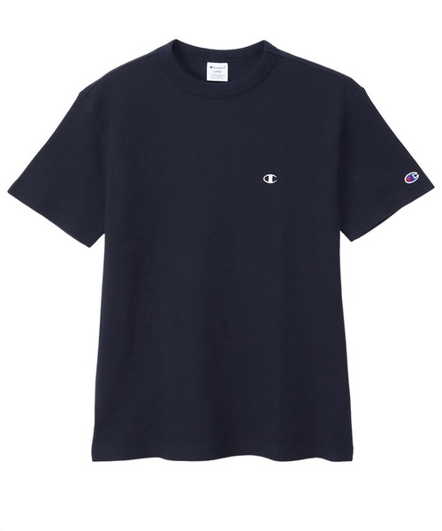 Champion(チャンピオン)の「ワンポイントロゴワッフルSHORT SLEEVE T-SHIRT(Tシャツ/カットソー・メンズ・ブラック/グレー/ネイビー/ホワイト・M/L/XL)」の4枚目の写真