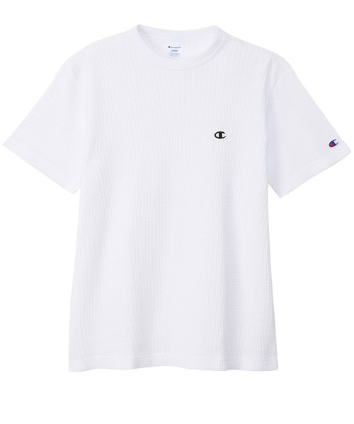 Champion(チャンピオン)の「ワンポイントロゴワッフルSHORT SLEEVE T-SHIRT(Tシャツ/カットソー・メンズ・ブラック/グレー/ネイビー/ホワイト・M/L/XL)」の2枚目の写真
