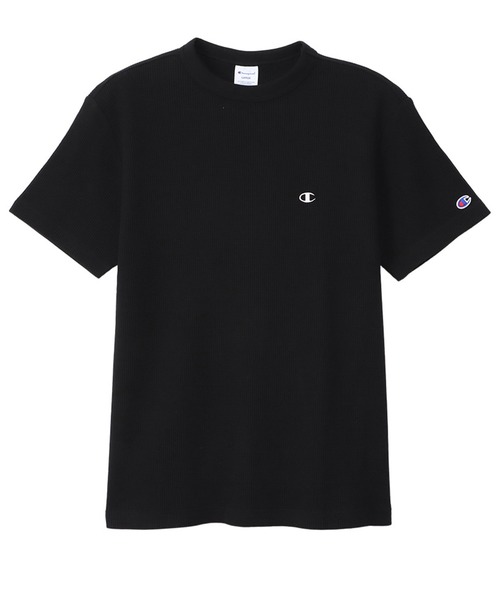 Champion(チャンピオン)の「ワンポイントロゴワッフルSHORT SLEEVE T-SHIRT(Tシャツ/カットソー・メンズ・ブラック/グレー/ネイビー/ホワイト・M/L/XL)」の1枚目の写真