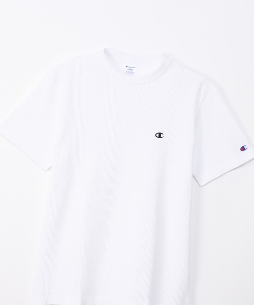 Champion(チャンピオン)の「ワンポイントロゴワッフルSHORT SLEEVE T-SHIRT(Tシャツ/カットソー・メンズ・ブラック/グレー/ネイビー/ホワイト・M/L/XL)」の8枚目の写真