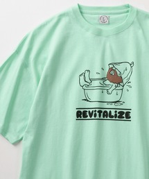 make a ray!（メイク ア レイ！）の「MOJASH ヒゲおじ キャラクターレトロイラスト 発泡プリントデザイン ビッグシルエット ショートスリーブTシャツ/半袖T（Tシャツ/カットソー・メンズ）」