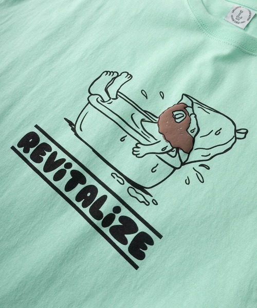 make a ray!(メイク ア レイ!)の「MOJASH ヒゲおじ キャラクターレトロイラスト 発泡プリントデザイン ビッグシルエット ショートスリーブTシャツ/半袖T(Tシャツ/カットソー・メンズ・チャコールグレー/オフホワイト/ホワイト系その他2/レモンイエロー/ミント/ホワイト系その他/ホワイト/ダークネイビー・L/M)」の19枚目の写真