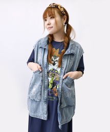 ScoLar - ScoLar Parity 352133：ワークテイスト刺繍 デニムベスト ScoLar Parity（スカラーパリティ）｜メンズのベスト一覧 - WEAR