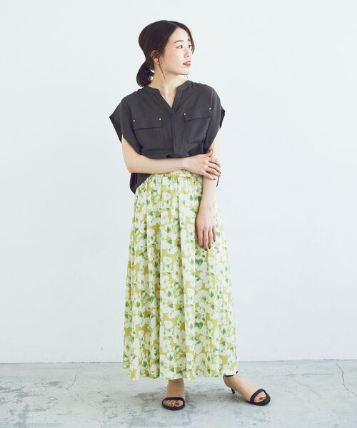 le.coeur blanc(ルクールブラン)の「《手洗い可能》リネンライクフロントポケットブラウス(シャツ/ブラウス・レディース・ブルー/モカ/ダークグレー・38)」の22枚目の写真