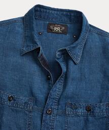 RRL - 新品未使用RRL woman‘s インディゴチェックコットンリネンワークシャツ 三越伊勢丹 | DOUBLE RL RALPH LAUREN/ダブル アール エル
