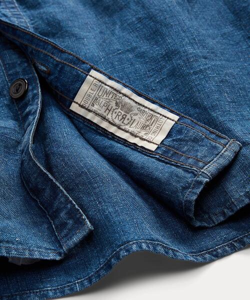 黄金期/デッドストック/新品【RRL】ダブルアールエル/インディゴリネンスカーフ 黄金期/デッドストック/新品【RRL】ダブルアールエル/インディゴ