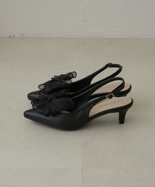 ✨新品✨FENNEL リボン モチーフ バック ストラップ パンプス 2way 2way tulle ribbon back strap pumps / 2wayチュールリボン