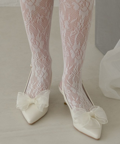 Ambre Neige(アンブルネージュ)の「2way tulle ribbon back strap pumps / 2wayチュールリボンバックストラップパンプス(パンプス・レディース・シルバー/ブラック/アイボリー/ブラック系その他・LARGE/MEDIUM)」の16枚目の写真