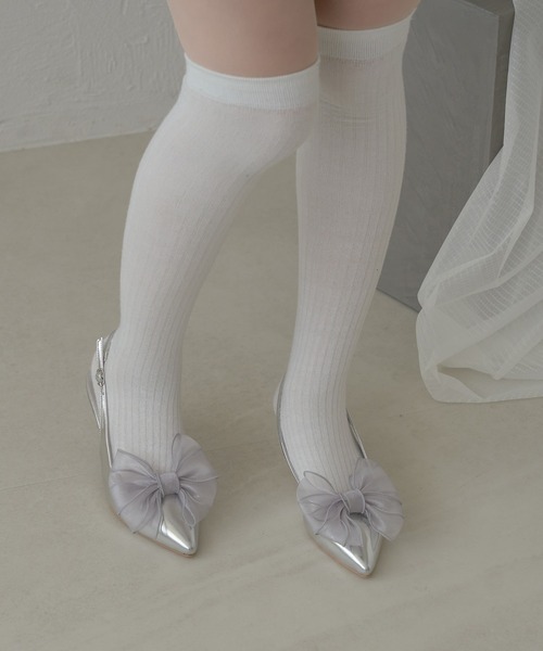 Ambre Neige(アンブルネージュ)の「2way tulle ribbon back strap pumps / 2wayチュールリボンバックストラップパンプス(パンプス・レディース・シルバー/ブラック/アイボリー/ブラック系その他・LARGE/MEDIUM)」の8枚目の写真