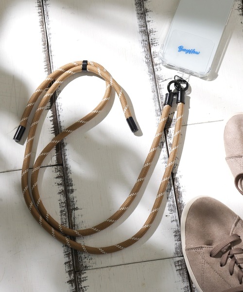 BAYFLOW（ベイフロー）の「[長さ調整可能]BFコードストラップ（スマホグッズ・レディース・ブルー/ブラック/オレンジ/ベージュ/ホワイト・0）」の4枚目の写真