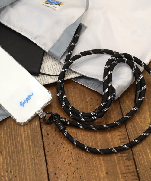 BOSS LAFFY コード&ナイロンストラップブラック&パープル付　未使用品 長さ調整可能]BFコードストラップ（スマホグッズ）｜BAYFLOW