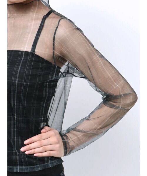 MERCURYDUO（マーキュリーデュオ）の「シアープリントカットソー（Tシャツ/カットソー・レディース・ベージュ/ブラック・FREE）」の14枚目の写真