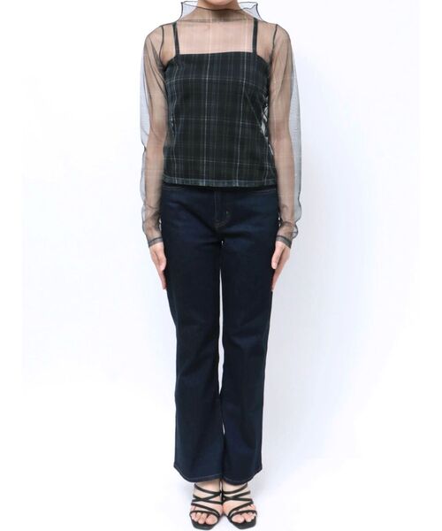 MERCURYDUO（マーキュリーデュオ）の「シアープリントカットソー（Tシャツ/カットソー・レディース・ベージュ/ブラック・FREE）」の17枚目の写真